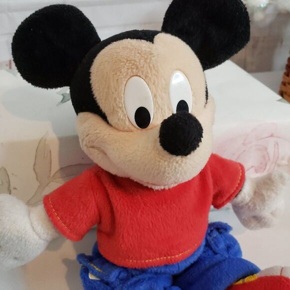 Vintage 2001 Fisher Price Mickey Mouse Plush Doll 10" Red Shirt Stuffed Toy - Picture 2 of 9